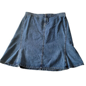 Denim Skirt Midi Women 16 Blue Cow Girl Southwestern Casual Belongings